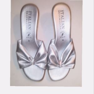 Italian Shoemaker Silv Slip On Wedges